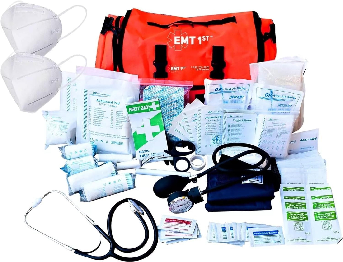 EMT 1St Emergency Responder First Aid Kit | Medical Trauma Bag for Disaster Preparedness | Perfect for Wilderness, Camping, Home, Car, & Office | Our Lightweight Kits Come with 40 Unique Items