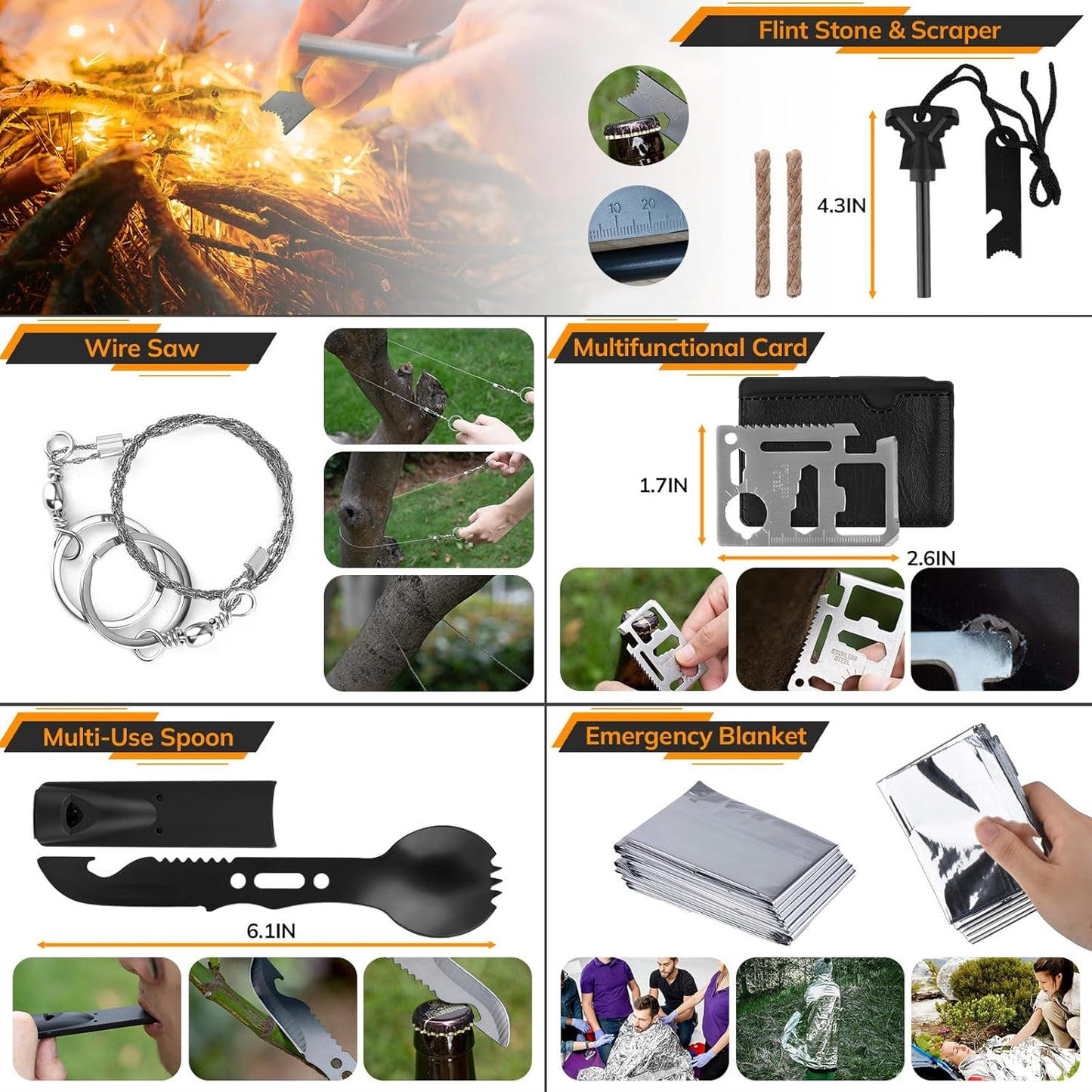 Survival First Aid Kit with Molle Crossbody Bag & Emergency Tent, 250Pcs Survival Tools Tactical Gear and Trauma Bag, for Earthquake, Bug Out, Outdoor Adventure, Gifts for Men Father’S Day Dads