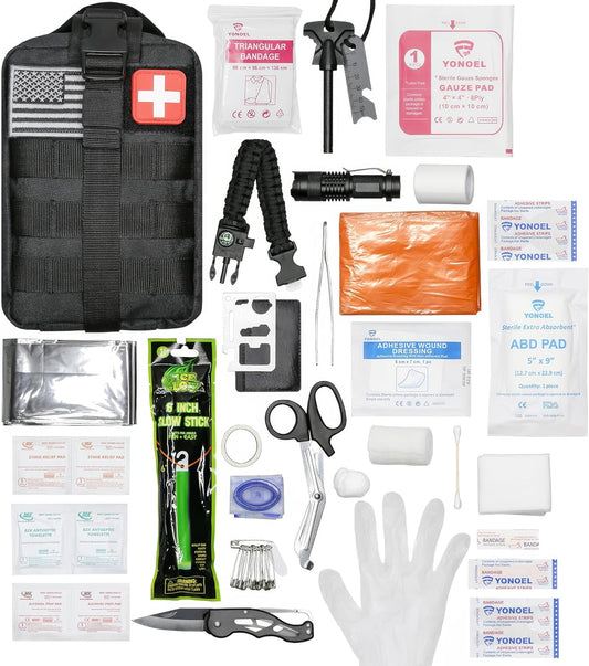 EMT 1St Emergency Responder First Aid Kit | Medical Trauma Bag for Disaster Preparedness | Perfect for Wilderness, Camping, Home, Car, & Office | Our Lightweight Kits Come with 40 Unique Items