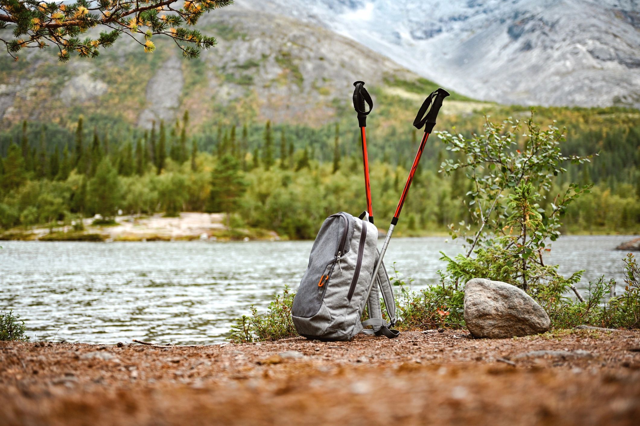 Hiking backpack ready for a trip