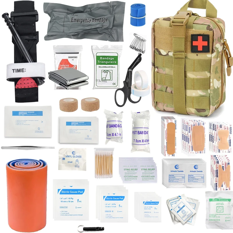 156 piece Survival First Aid Kit Tactical Military Camping Emergency Gear Bag - Image 3