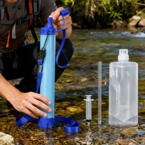 Personal Water Filter Straw Emergency Survival Purifier Camping Hiking Prepper