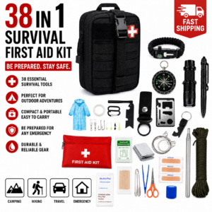 38-in-1 Survival First Aid Kit Tactical Military Camping Emergency Gear Bag
