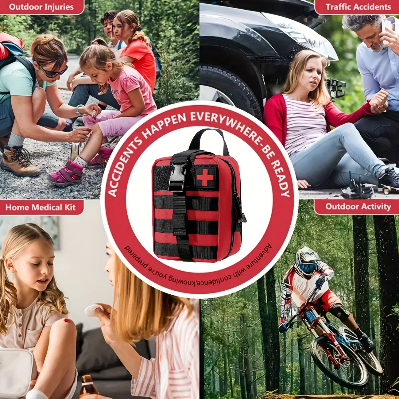 205pcs Universal First Aid Kit for Home, Travel, Outdoor & Emergency. Compact & Complete. Fast Delivery! - Image 2