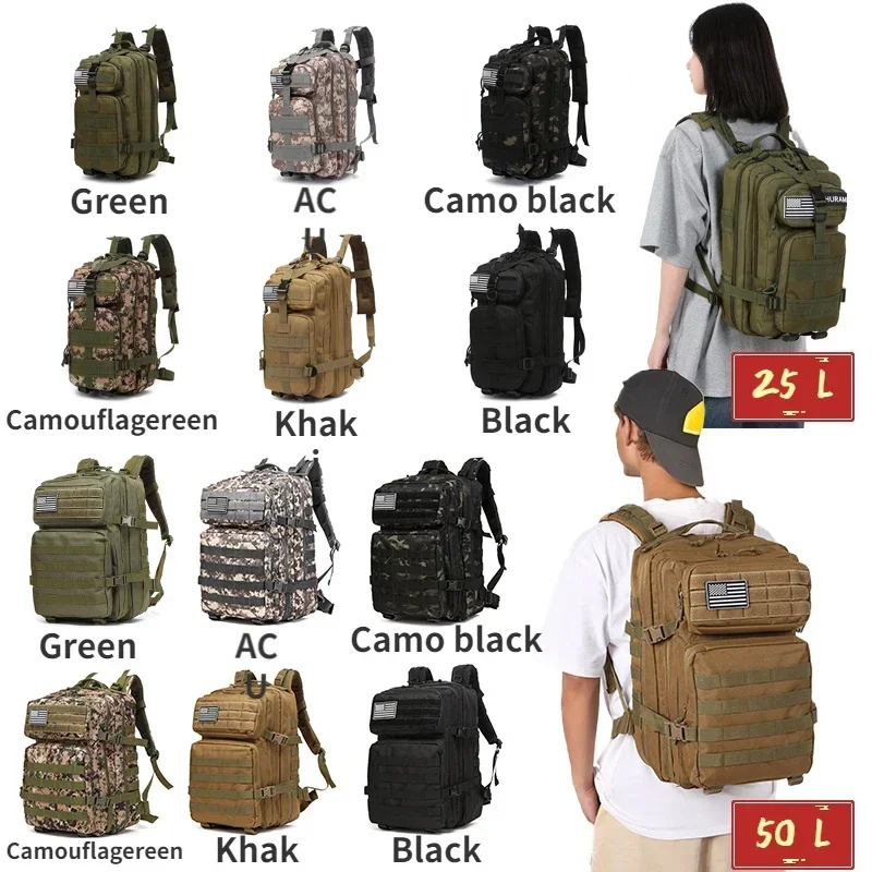25L/50L Tactical Backpack Molle Bag Outdoor Bags Backpack for Hiking Camping Trekking Hunting Fishing GYM Bags Backpacks - Image 3