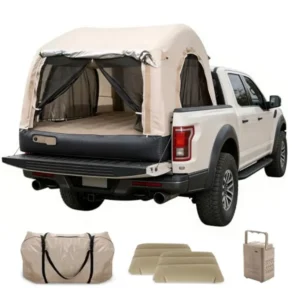 Electric Inflatable Truck Bed Tent with Mattress Waterproof PU2000mm with Air Pump Pickup Truck Tent Fits 5.5-6.7FT Full Size S