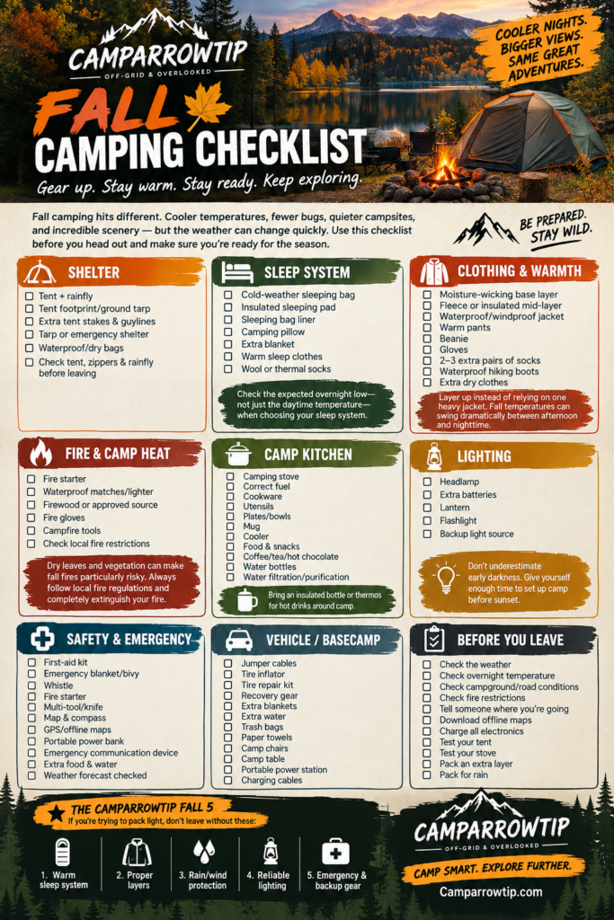 Fall Camping Checklist