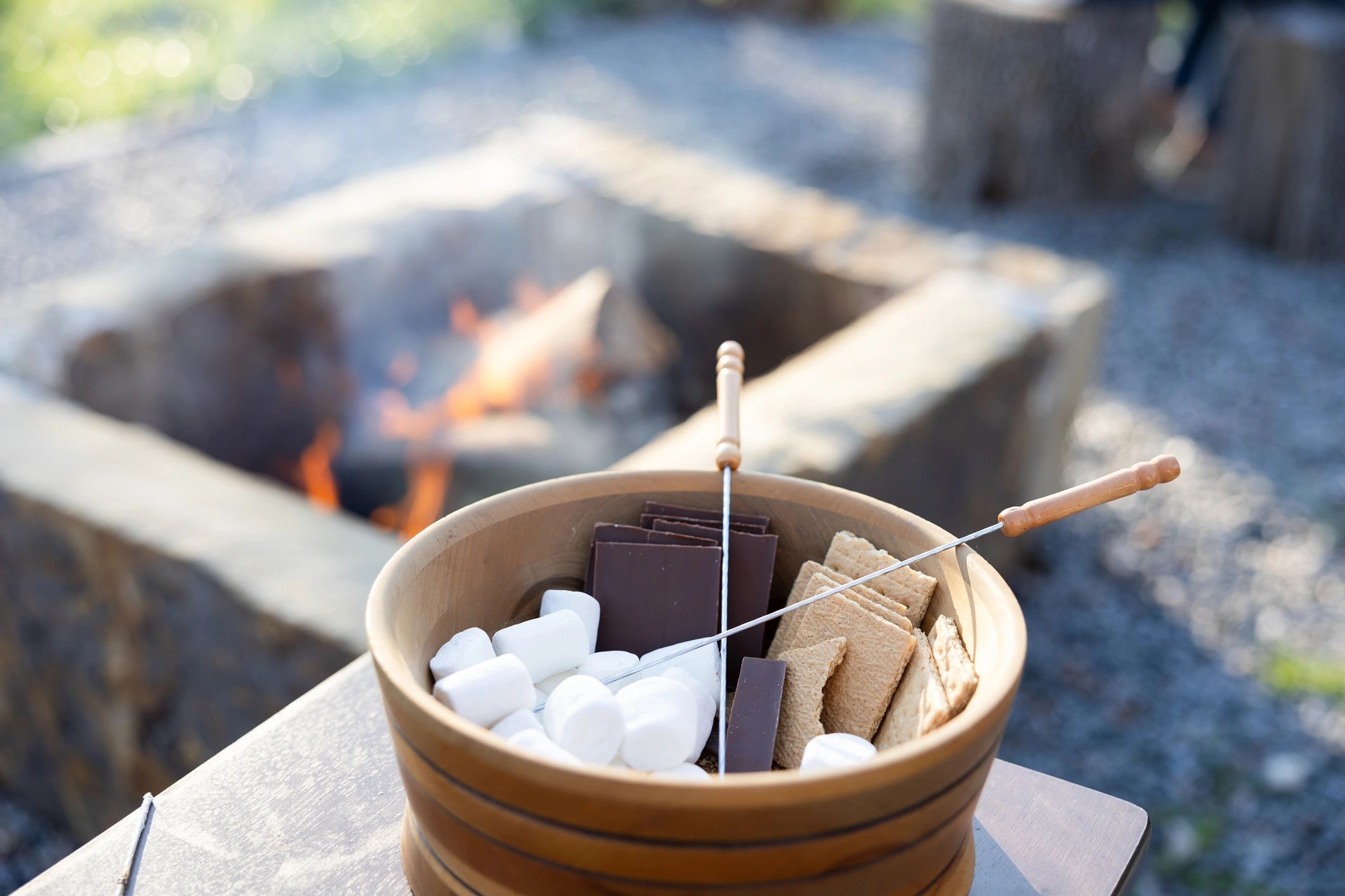 Ingredients for campfire s'mores
